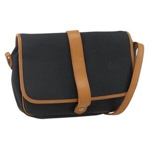 Authentic SAINT LAURENT Shoulder Bag Canvas Black Gold